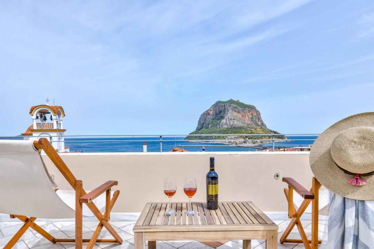 Monemvasia Modern Flat With Panoramic Sea View 外观 照片